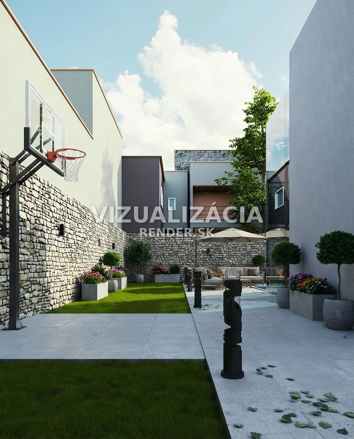 After visualization — Exterior and yard